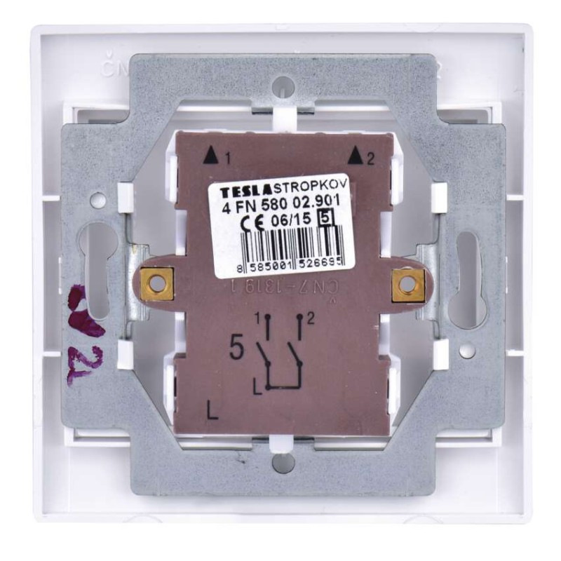 Vypínač TESLA PRAKTIK 4FN58002.901 č.5 biely A0264 1