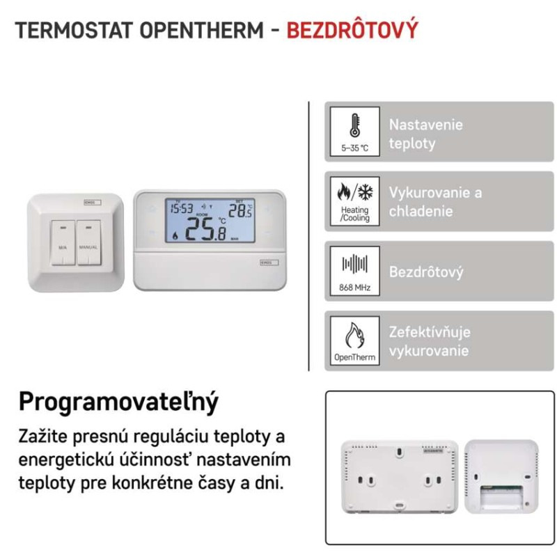 TERMOSTAT BEZDRÁT.PROG. P5616OT