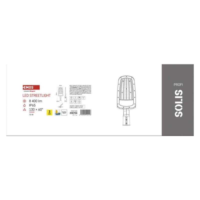 LED Street light SOLIS 70W 8400LM NW 12