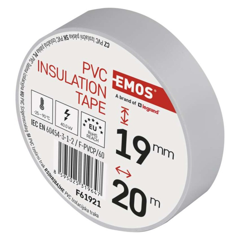 Izolačná páska PVC 20m/19mm biela   F61921 4