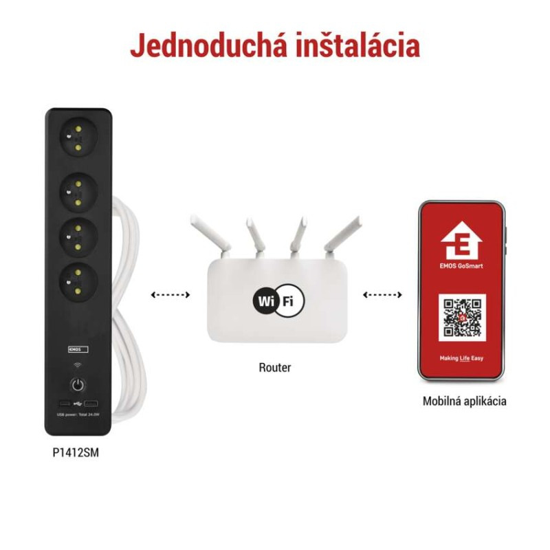 GOSMART PRODLUŽKA 4Z 2M S VYP. 1,5MM + 2 3