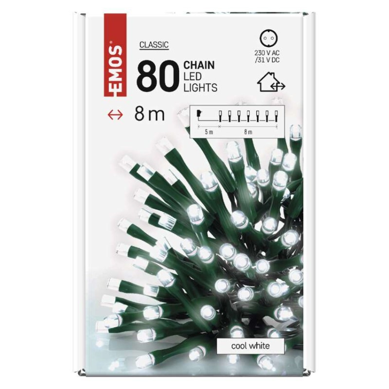 Vianoce reťaz Classic 80LED 8M IP44 T 10