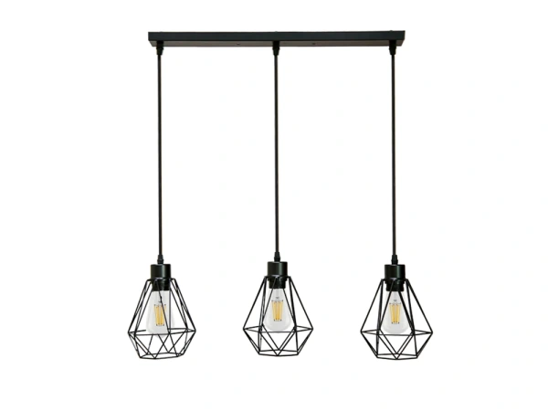 Závesné kovové svietidlo 3 x E27 - ME0012-3 4