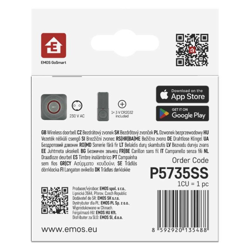 GOSMART ZVONEK BEZDRÁTOVÝ AC P5735SS 14