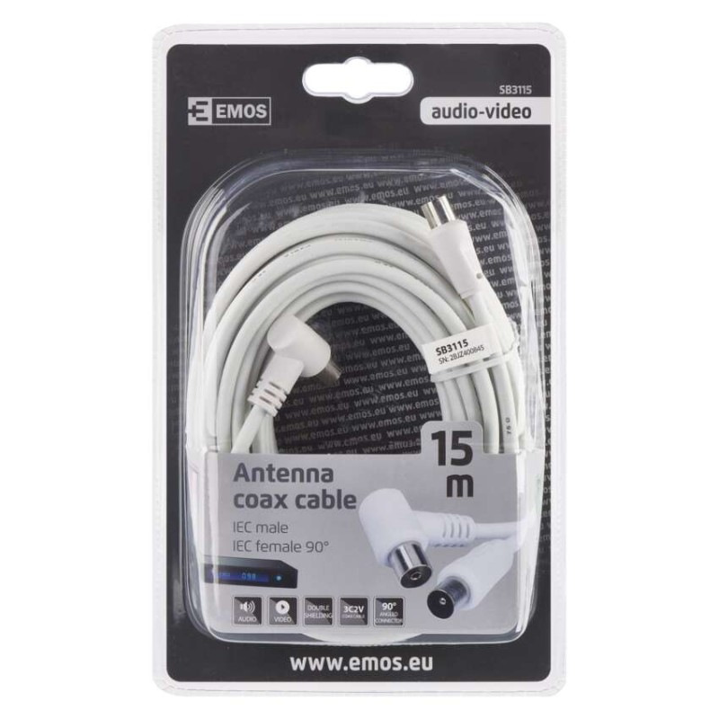 ANTÉNNÍ KOAX. KABEL 90° 15M 1
