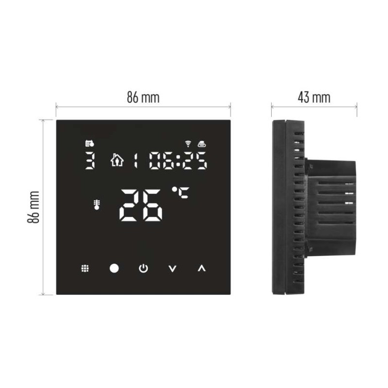 Termostat podlahový program. GoSmart WIFI čierny P56201BUF 6