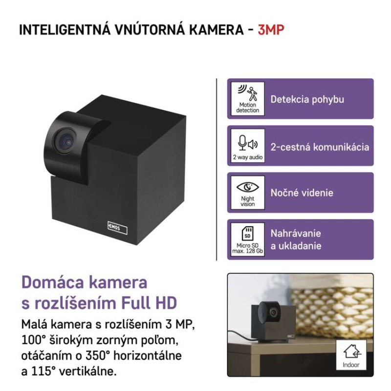 GOSMART IP KAMERA VNITŘNÍ IP-110 CUBEv2