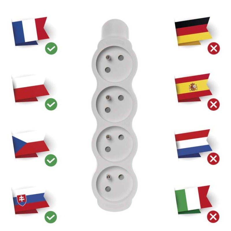 Zásuvka samostatná štvorzásuvka E04   DG-F804C  P0400N 1