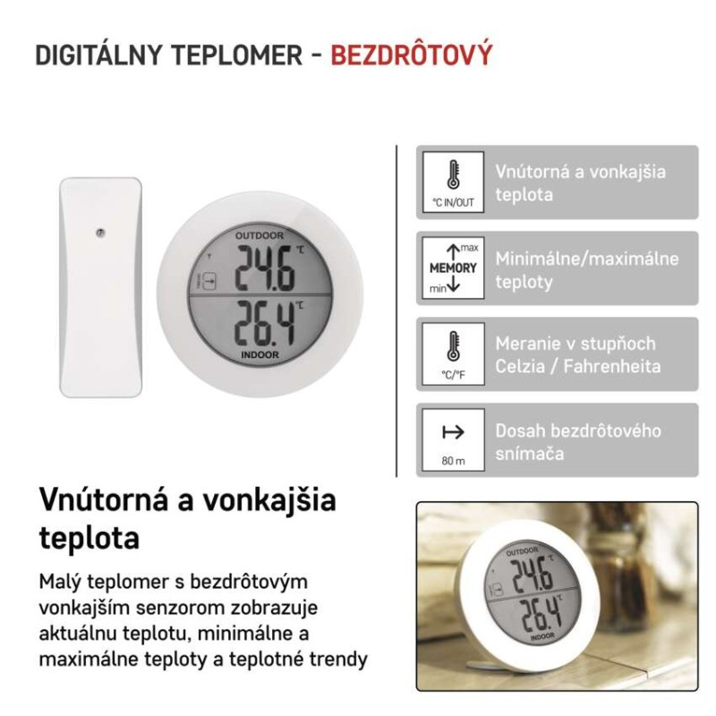 Teplomer E0129 bezdrôtový digitálny EMOS