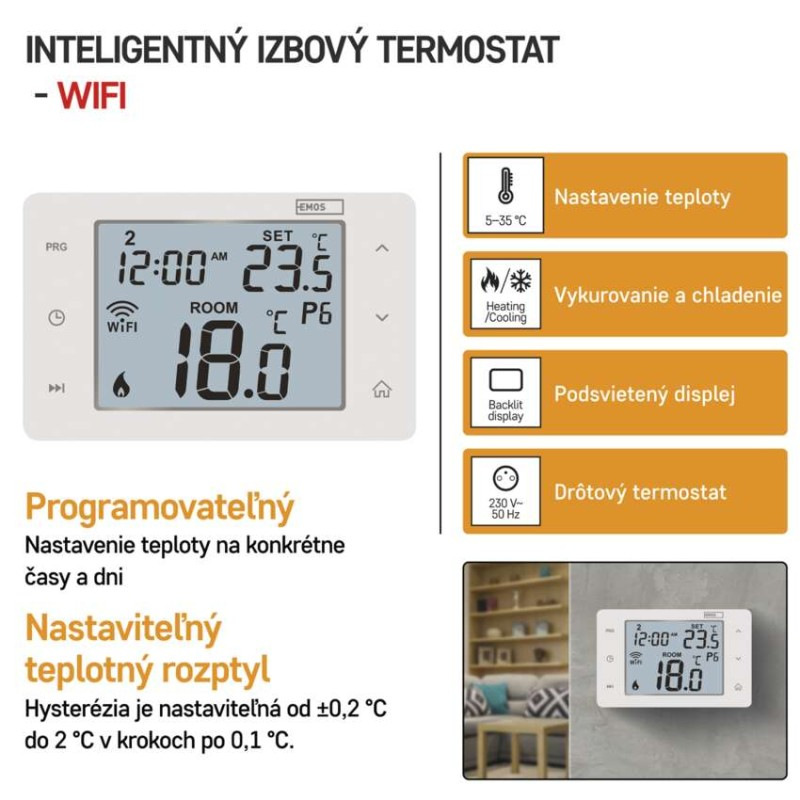 Termostat izbový GOSMARTs WIFI  P56201 1