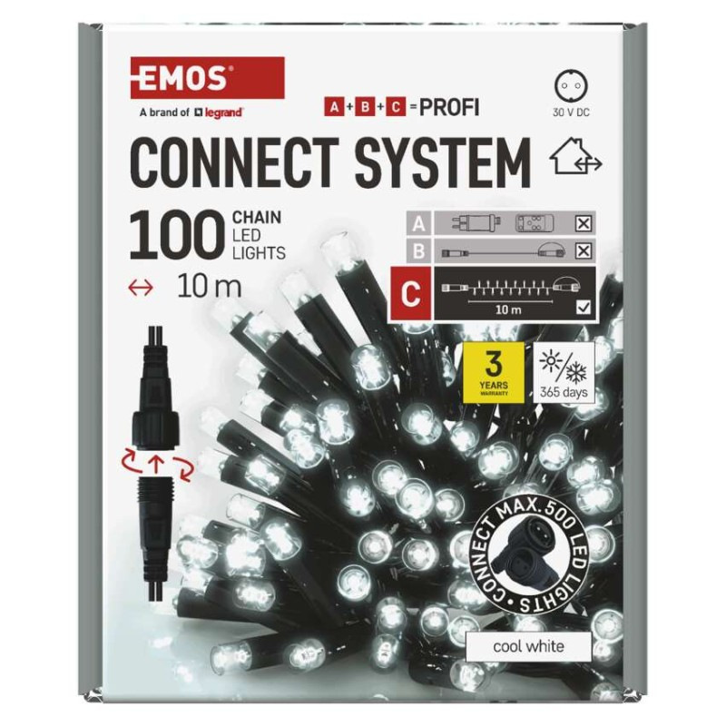VIANOCE reťaz conn. 100LED 10m D2AC04 11