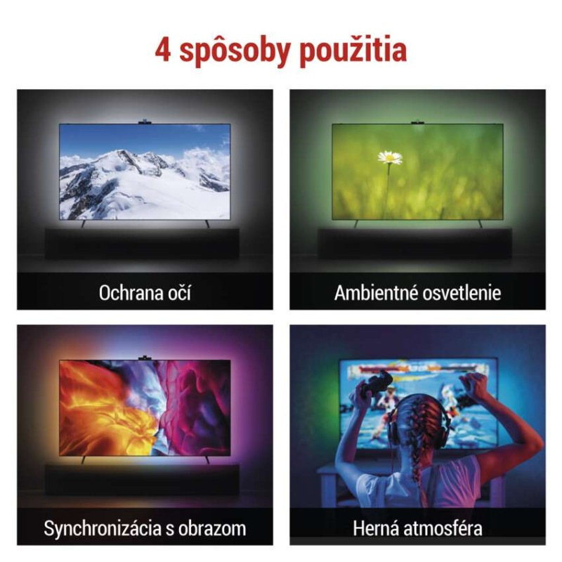 GOSMART AMBIENTNÍ OSVĚTLENÍ TV 65" 1