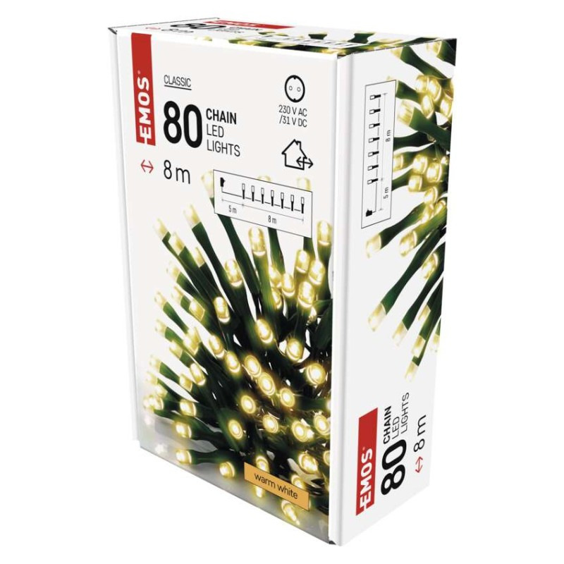 80LED XMAS CLS TIMER 8M WW