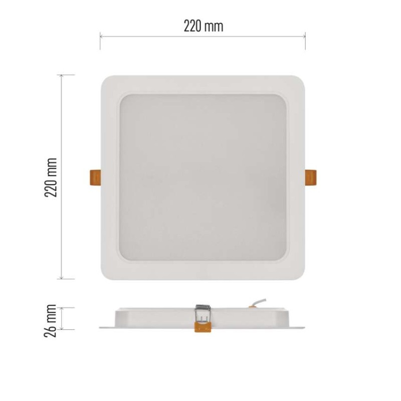 LED SVÍTIDLO RUBIC VES.ČTV 24W 2400LM IP 2