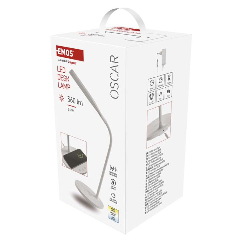 LED STOLNÍ LAMPA OSCAR BÍLÁ 2