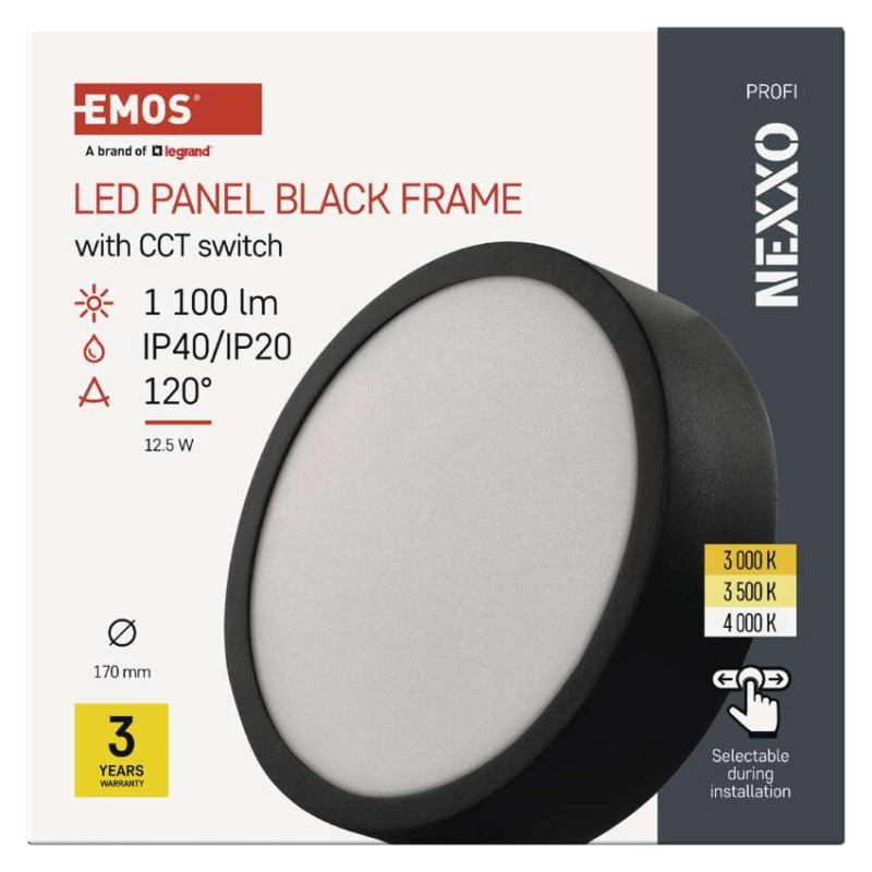 LED SVÍTIDLO NEXXO PŘ.KR 12,5W 1100LM IP 10