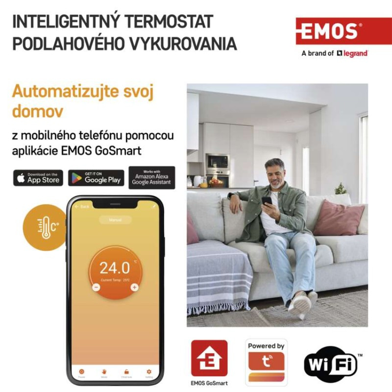 Termostat podlahový programovateľný GoSmart WIFI  P56201UF 2