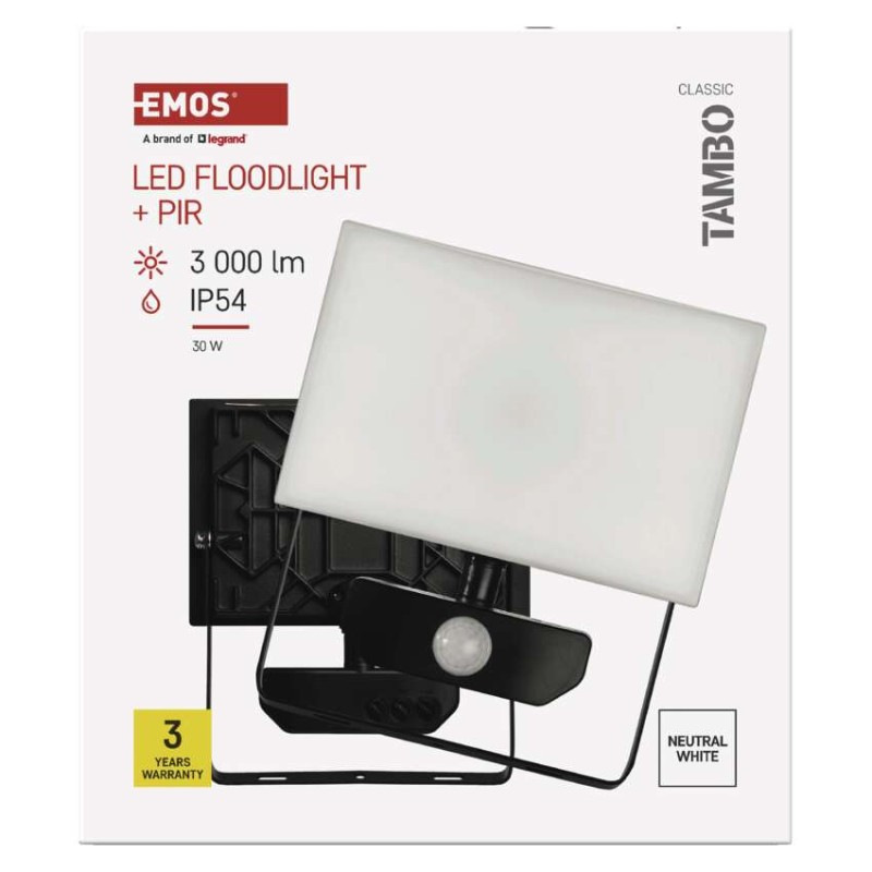 LED REFLEKTOR TAMBO 30W 3000LM PIR 13