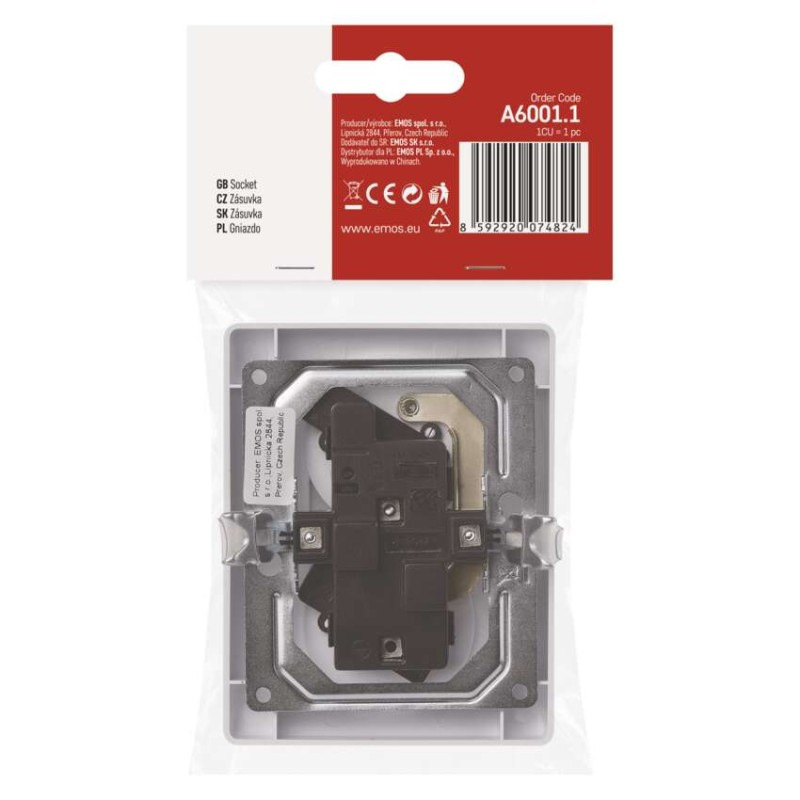 Zásuvka dvojnásobná 250 V/16 A max. IP20  A6001.1 5