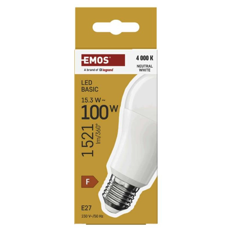LED BASIC A60 15,3W(100W) 1521lm E27 NW 4