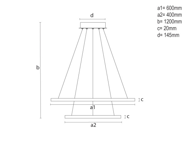 LED závesné svietidlo s diaľkovým ovládačom 55W - TB2301/B 1