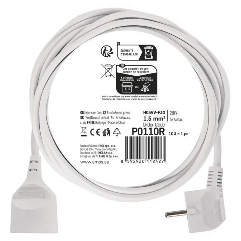 Kábel predlžovací 1Z-10M 1,5MM P0110R 5
