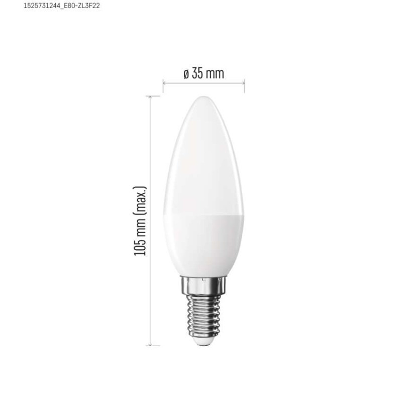 LED BASIC CANDLE 5,5W(40W) 470lm E14 NW