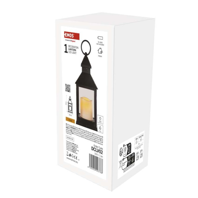 Lucerna antik černá blikající 3AAA TIMER 1