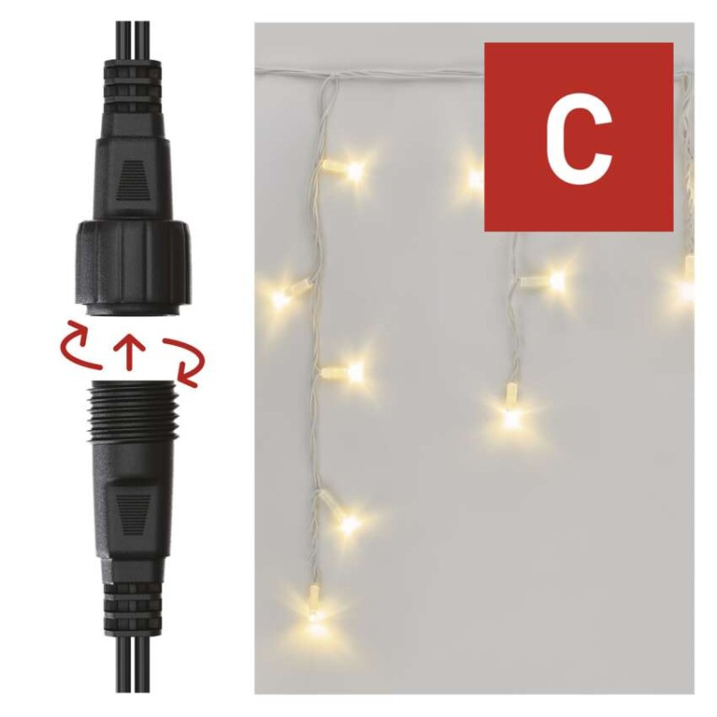 Řetěz rampouchy 50LED 3M-WHITE IP44 WW 7