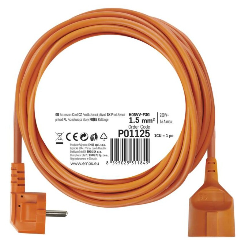 Kábel predlžovací 1Z 25m spojka 3x1,5mm2 16A   P01125 9