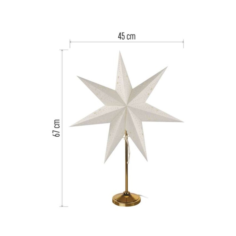 Vánoční hvězda GOLD stojánek 45CM E14 1
