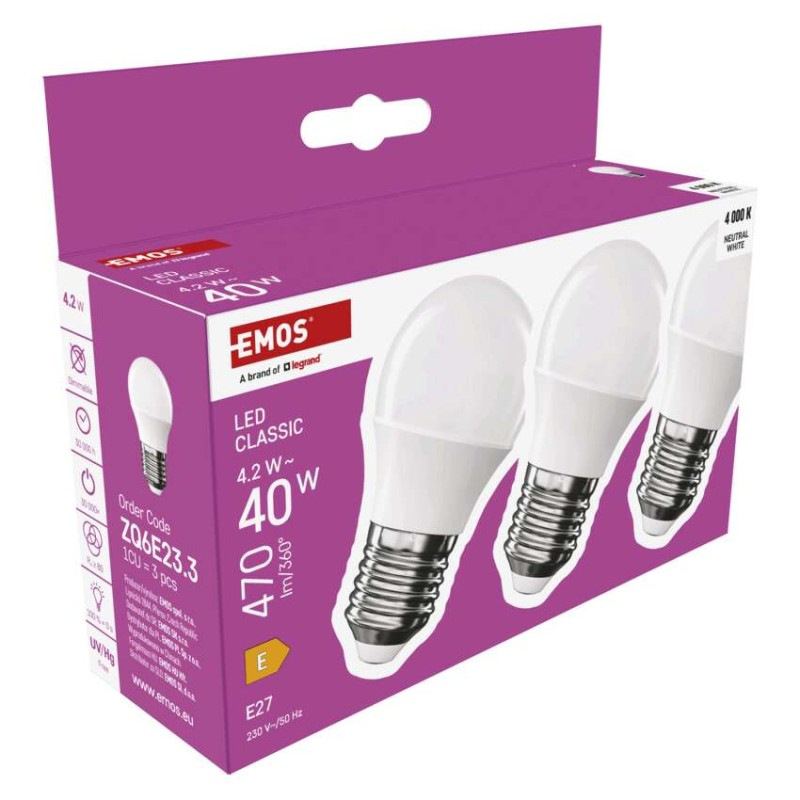 LED CLS MINI GLOBE 4,2W(40W) 470lm E27 N 7
