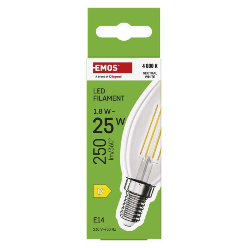 LED FLM CANDLE 1,8W(25W) 250lm E14 NW 5