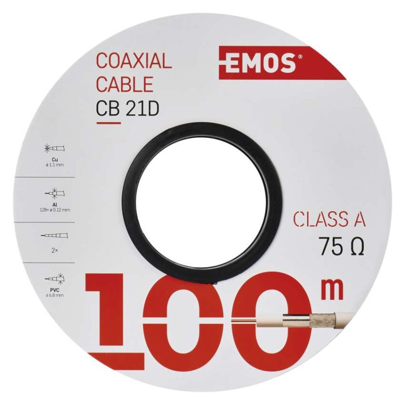 KABEL KOAX.CB21D 100M 3
