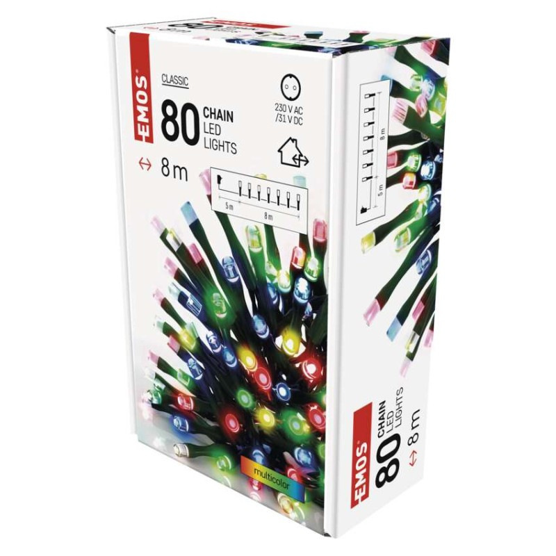 Vianoce reťaz Classic 80LED 8M IP44T