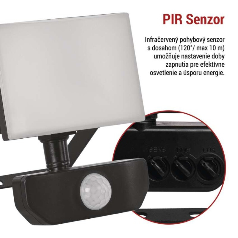 LED REFLEKTOR TAMBO 10W 1000LM PIR 8