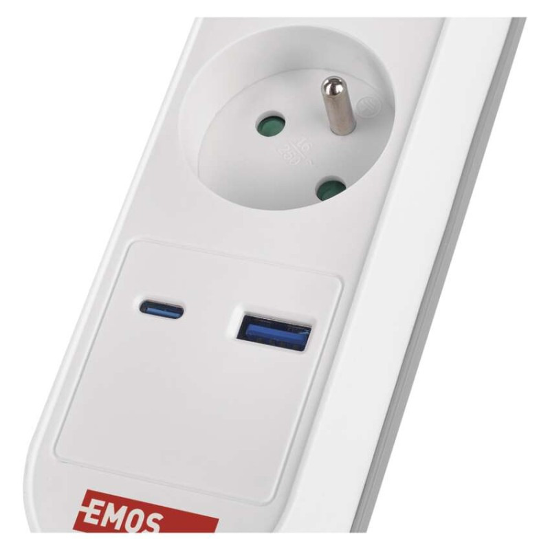PRODLUŽKA 3Z 2M S VYP. 1,5MM+USB A+C FAS 5
