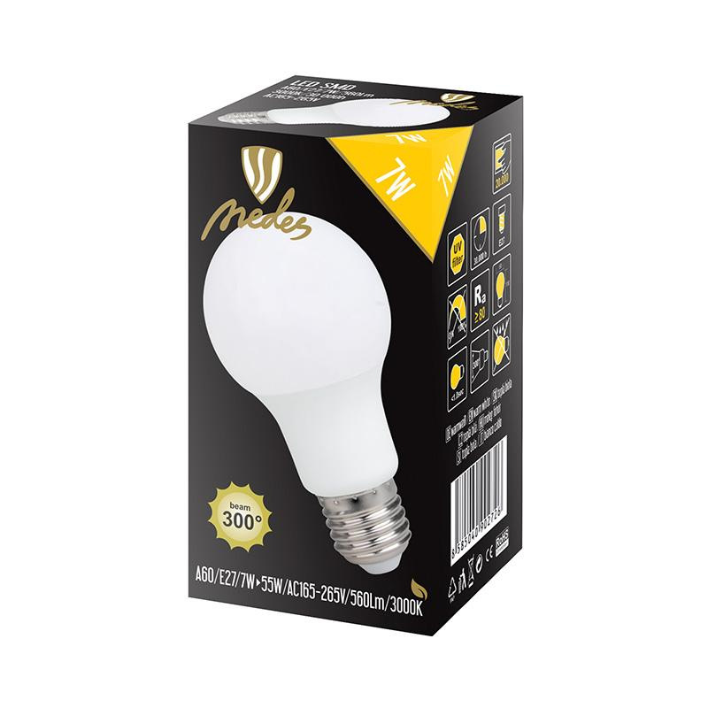 LED žiarovka 7W - A60 / E27 / SMD / 3000K - ZLS571 5