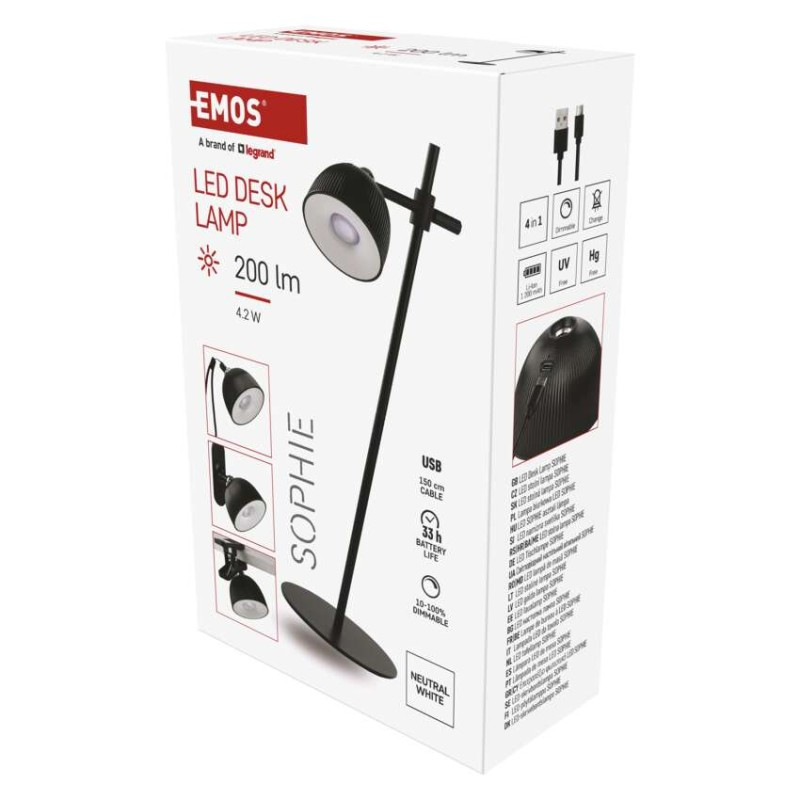 LED STOLNÍ LAMPA SOPHIE ČERNÁ 2