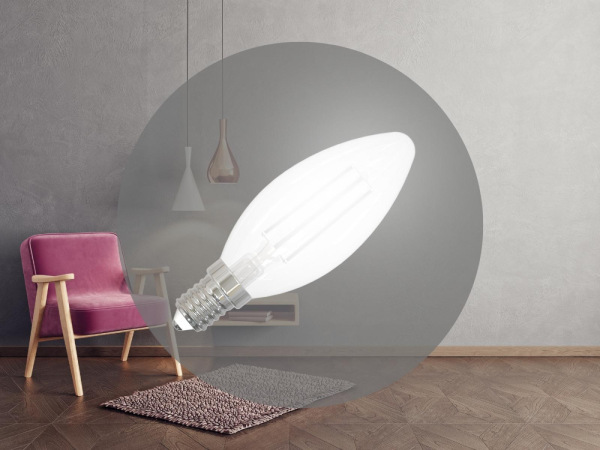 LED žiarovka / filament BIELY 4,5W - C35 / E14 / 4000K - ZWF206 8