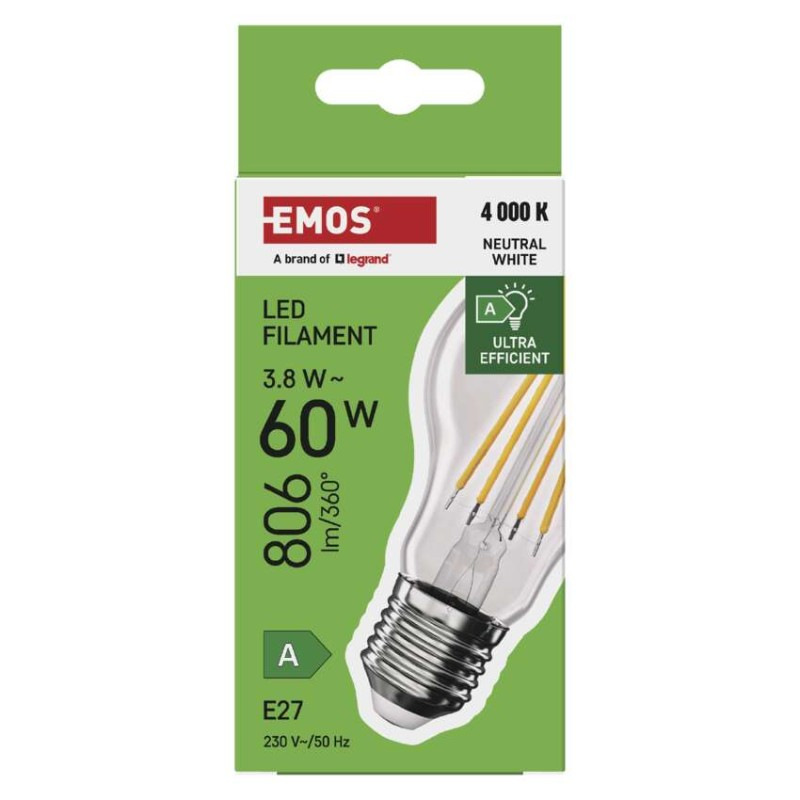 Žiarovka LED FLM A60 3,8W E27 NW A CLASS ZF5148 EMOS 8