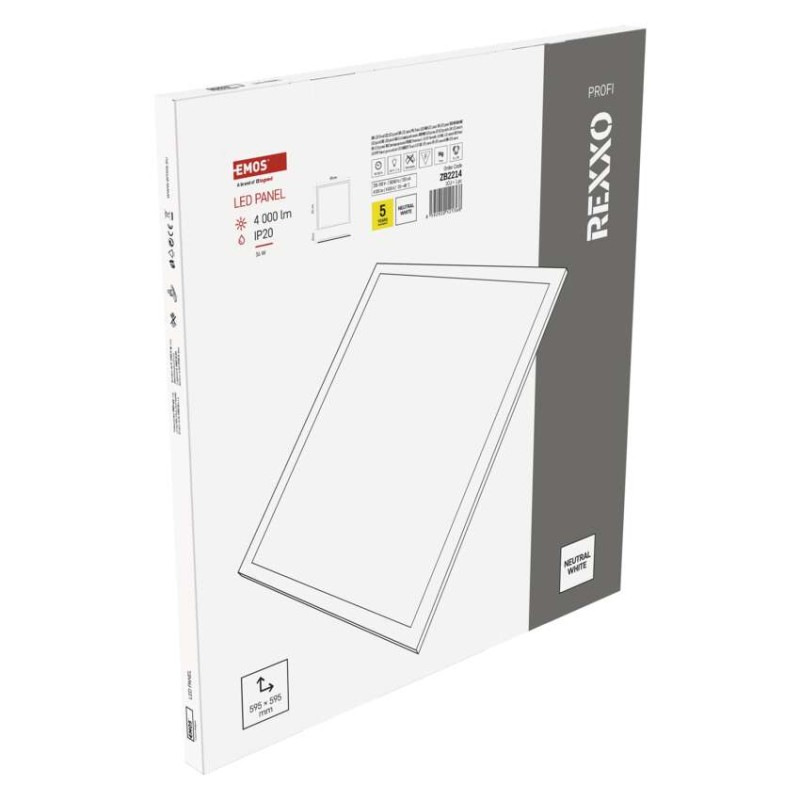 LED Panel 600x600 36W 4000K 4000lm backlit REXXO EMOS 10