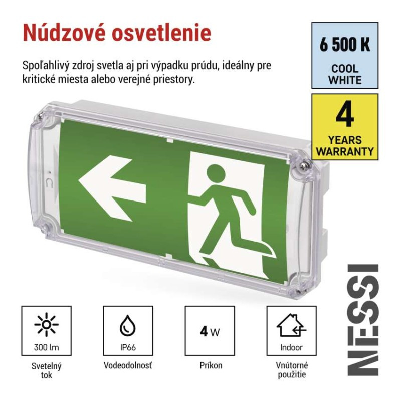 Núdzové svietidlo NESSI 4W 3hod. IP66 LED ZN2130 EMOS 1