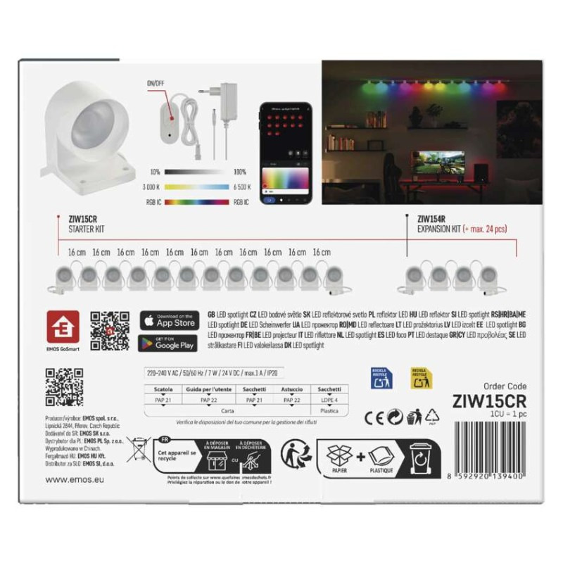 GOSMART STRING DOWNLIGHTS RGBIC+CCT 12PC 10