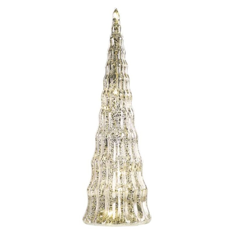 VIANOCE Stromček LED sklenený 27cm, časovač, teplá biela DCLW30