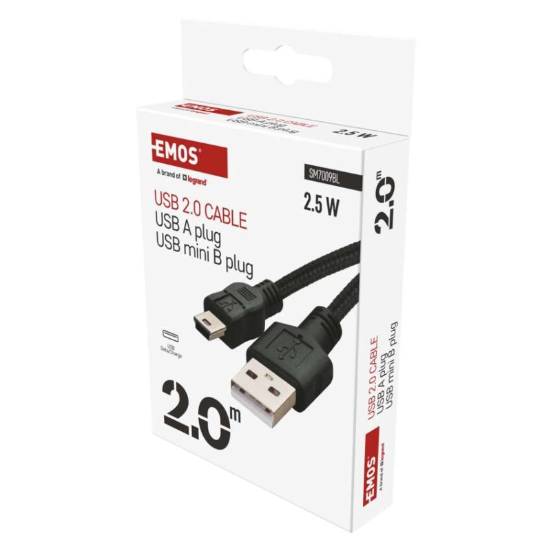 USB 2.0 A/M-MINI B/M 2M ČERNÁ 5