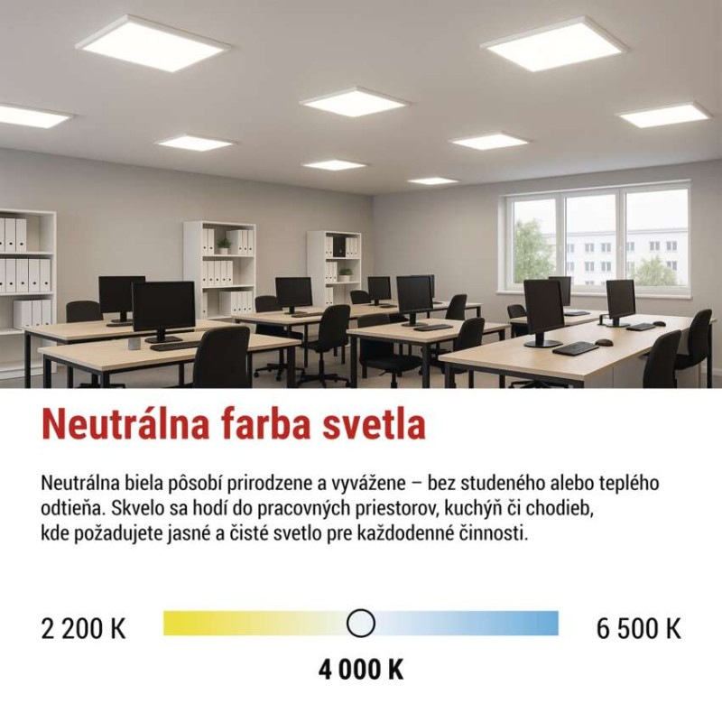 LED Panel 600x600mm 36W 4320lm IP20 NW EMOS 6