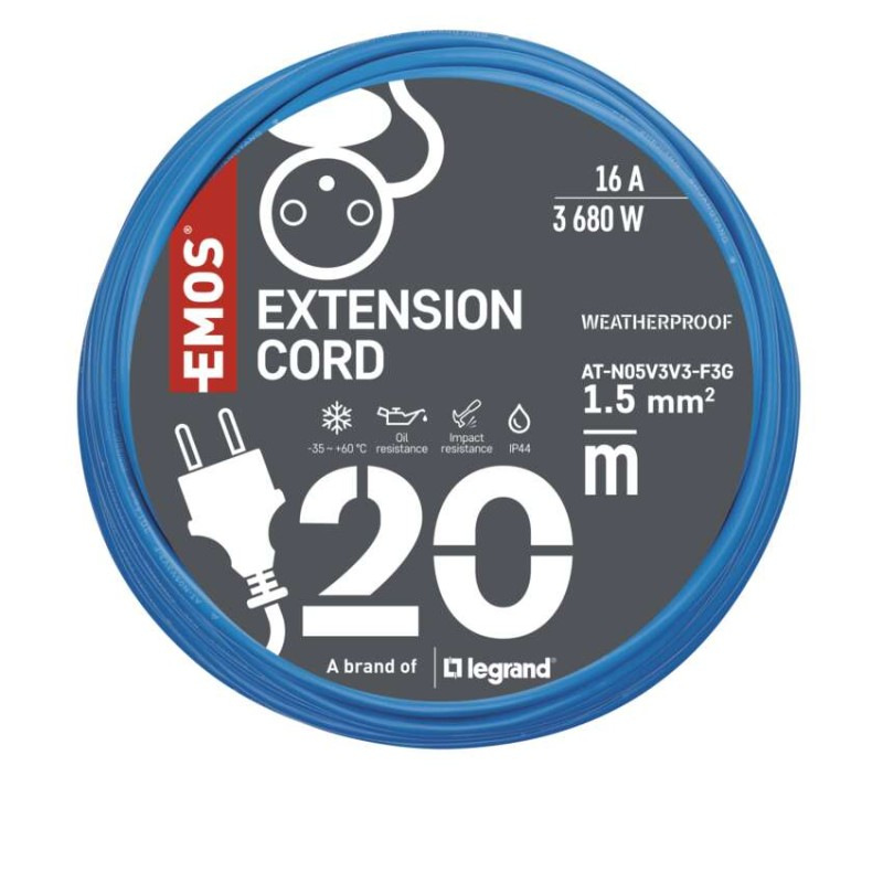 PRODLUŽKA 1Z 20M 1,5MM NEMRZNOUCÍ KABEL 7
