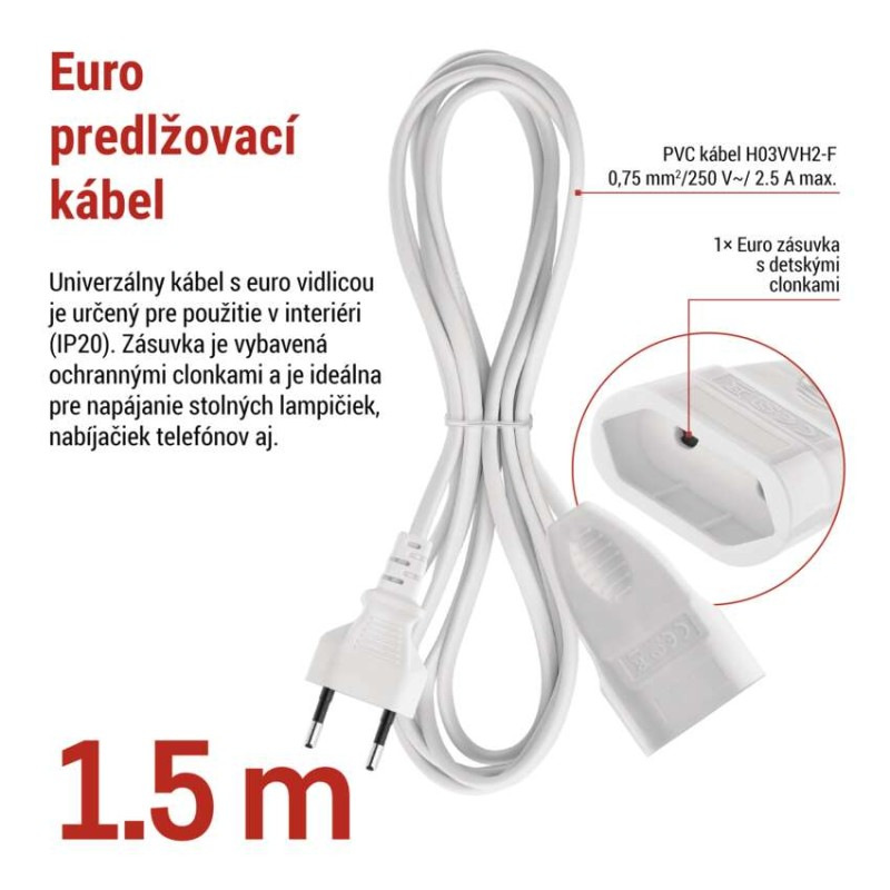 DVOUŽIL.POHYBLIVÝ PŘ. 1,5M 2,5A 3