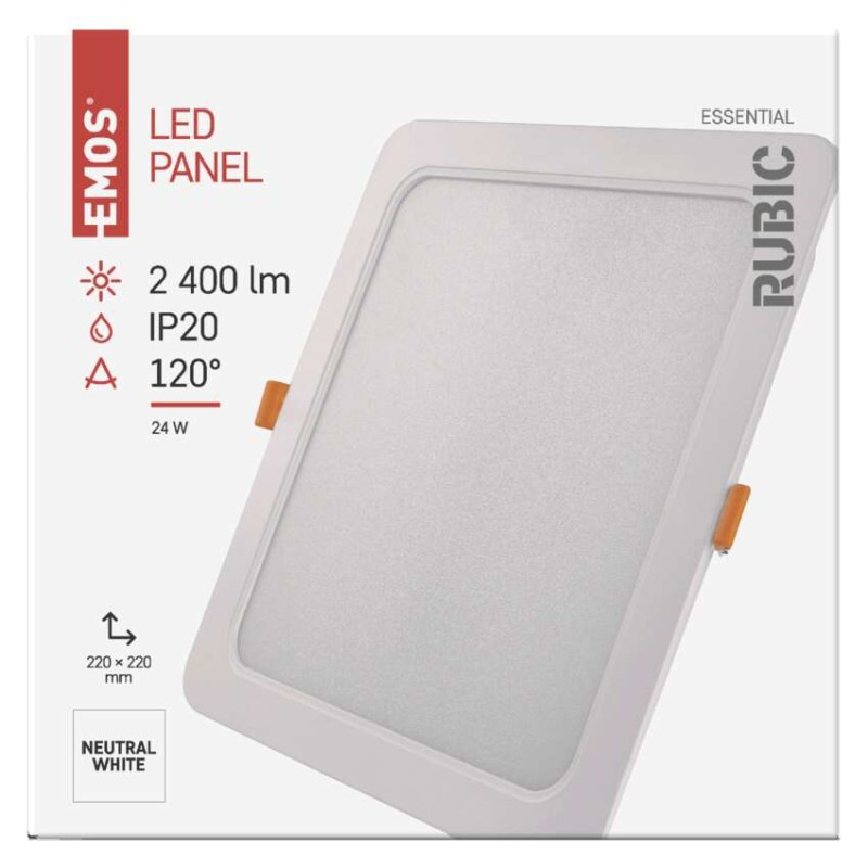 LED SVÍTIDLO RUBIC VES.ČTV 24W 2400LM IP 6